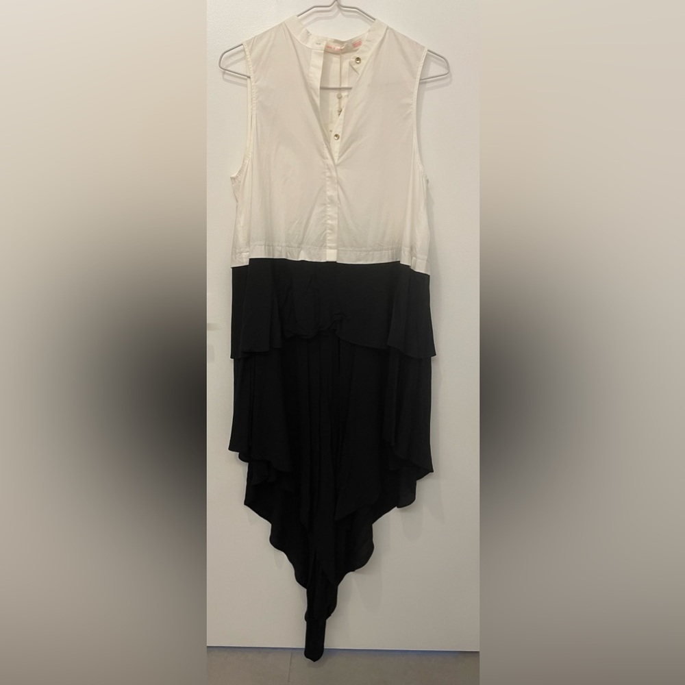 Sass & Bide dress. Ivory top with layered navy bottom.